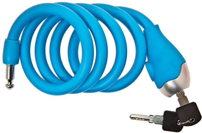 ART.LU 13 B Lucchetto a spirale in silicone 120 cm. x 12 mm blu opaco ART.LU 13 B Lucchetto a spirale in silicone 120 cm. x 12 mm blu opaco